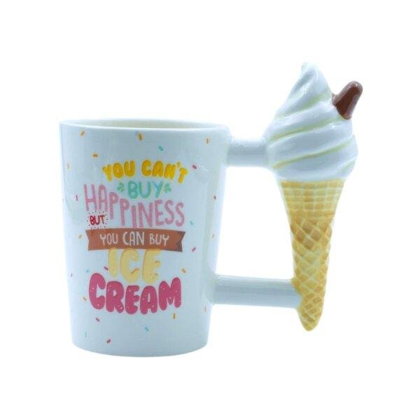 Taza con asa forma de cono diseño Helado