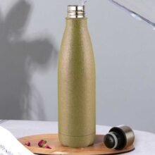 Botella acero inoxidable dorado Escarchada 600ml de alta calidad