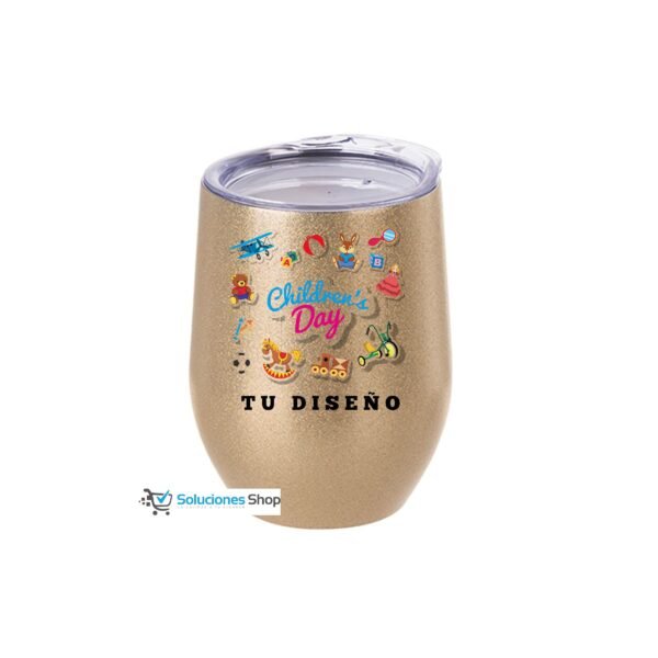 COPA COCTAIL GLITTER DORADA DE ACERO INOXIDABLE