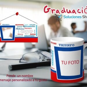 Taza graduación con foto y texto personalizados