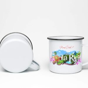 Taza tipica enamel de 12oz personalizable con caja