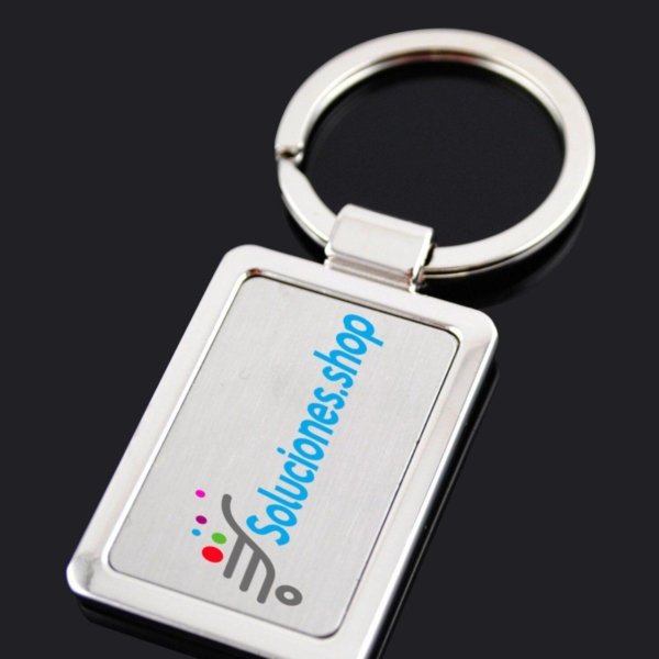 Llavero personalizado metálico rectangular