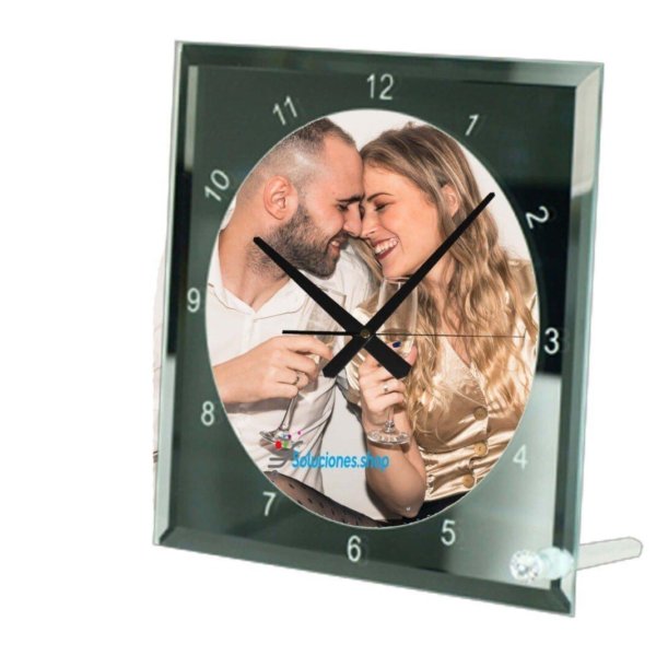 Reloj de cristal personalizado