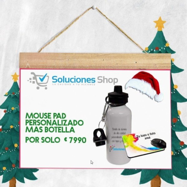 Mouse pad + botella personalizados a tu gusto
