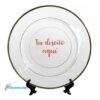 Plato decorativo con ribete de oro Personalizado