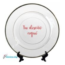 Plato decorativo con ribete de oro Personalizado