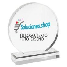 Reconocimiento de Vidrio Redondo Personalizado en Caja de Lujo