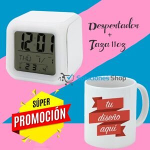 Superoferta | Reloj despertador personalizado +Taza personalizada | Ofertas CR