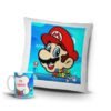 Taza + Almohada personalizada con tu diseño Mario bros