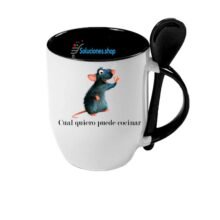 Taza Cuchara Negra Personalizada