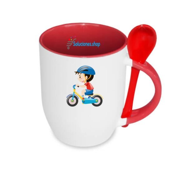 Taza Cuchara Roja Personalizada