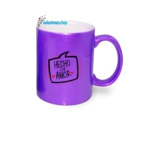 Taza  color Morado escarchado Personalizada