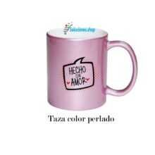 Taza color Rosado perlado Personalizada