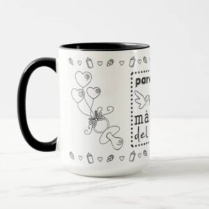 Taza de ceramica de 15oz con fondo de color Negro