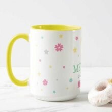 Taza de ceramica de 15oz con fondo de color Amarillo