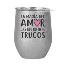 Taza para vino de Acero plateado y escarchada 12oz