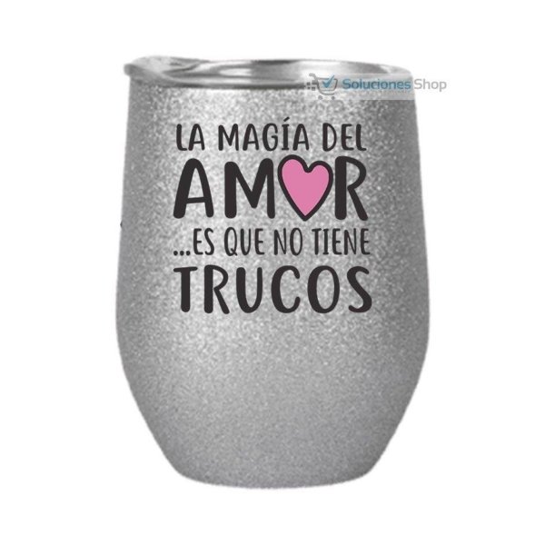 Taza para vino de Acero plateado y escarchada 12oz