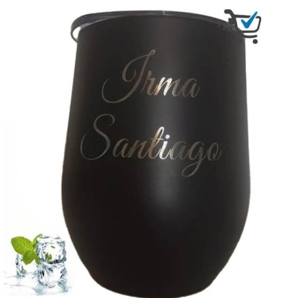 Vaso Vino 12oz Acero inoxidable Grabado Láser