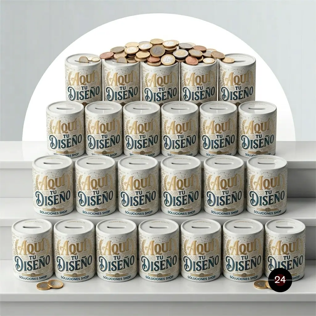 Alcancía Cilíndrica de Cerámica Personalizada (11oz) – Lote Empresarial (24+ unidades)