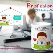 Taza Profesiones aqui toma /con nombre y foto a tu gusto
