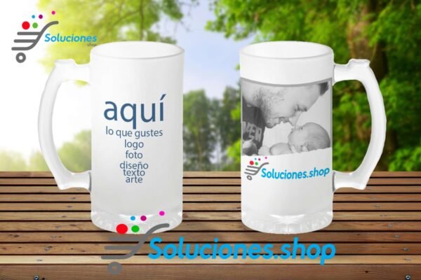 Jarra cervecera glaseada│Personalizada como logo, letras o foto