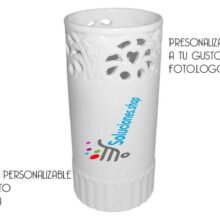 Jarrón para flores blanco cilíndrico personalizada
