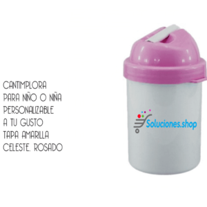 Cantimplora Personalizada infantil│ Rosado,Amarillo y Celeste