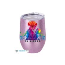 COPA COCTAIL GLITTER ROSA DE ACERO INOXIDABLE