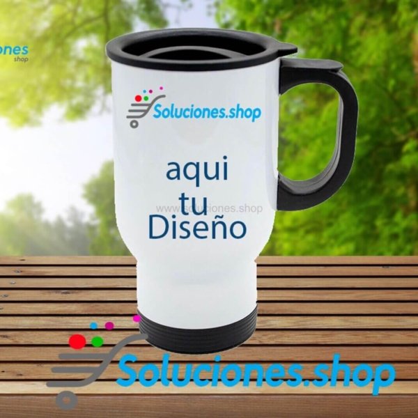 Vaso térmico blanco o silver, personalizado al gusto, alta calidad y durabilidad