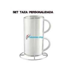 Set de tazas con base metálica│Articulo Personalizado