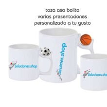 Taza blanca decoración bola fútbol 11 oz Personalizada