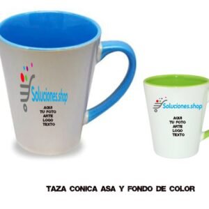 Taza Cónica Interior y Asa de Color│Articulo Personalizado