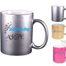 Taza color metálico dorado, plata y fucsia│Articulo Personalizado