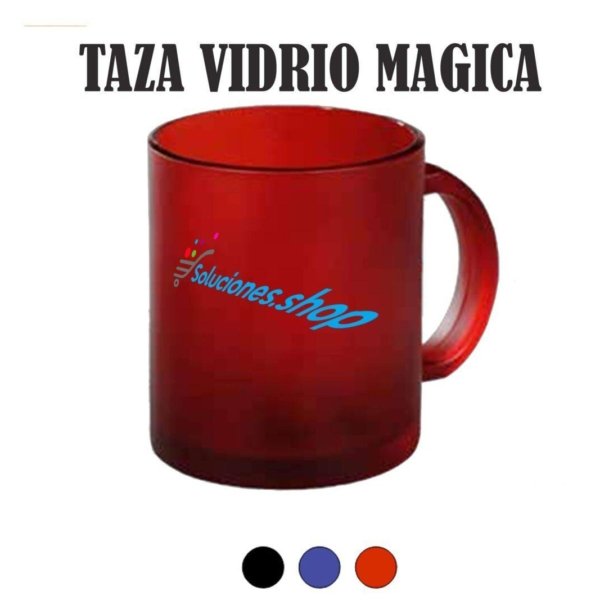 Taza de vidrio mágica, Negra, Azul o Roja│Articulo Personalizado