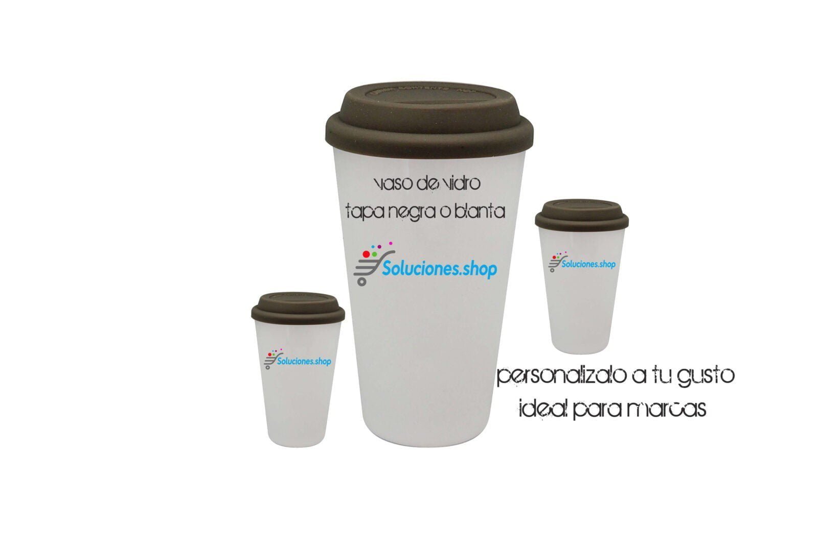 Vaso de Vidrio con Tapa de Silicona Personalizado