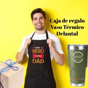 Oferta Delantal + Vaso térmico estilo Yeti grabado Acero