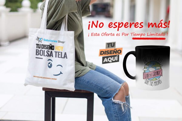 Bolsa de tela Reutilizable más una taza mágica personalizada Oferta