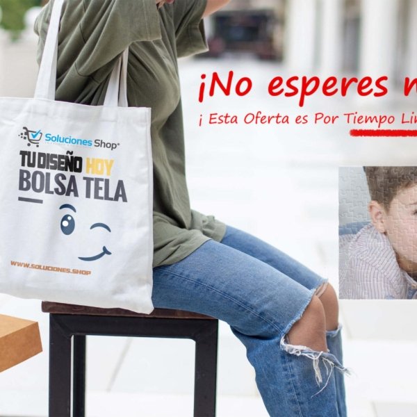 Bolsa de tela reutilizable más rompecabezas personalizados