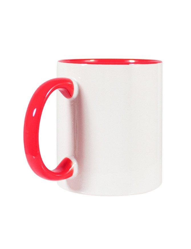 Taza con fondo de color sublimada de 15oz