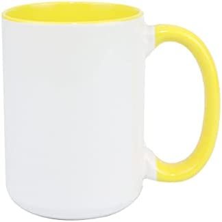 Taza con fondo de color sublimada de 15oz