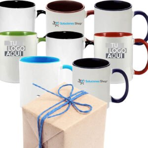 Taza con fondo de color sublimada de 15oz diseño impreso a tu gusto