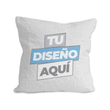 Cojín Cuadrado Lentejuelas (Blanco)