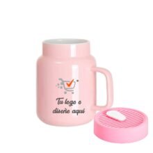 Jarra masón de vidrio 20oz con tapa de silicón