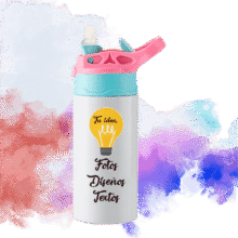 Botella de Agua Rosado/Celeste para Niños de 360 ml | ¡Personaliza a tu gusto!