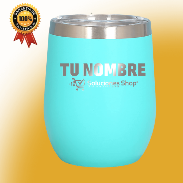 Coctelera de Acero Celeste 12 oz con Grabado Láser Eleva tu Estilo y Elegancia