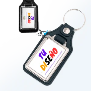 Llavero Metálico Personalizado con Elegante Banda de Polipiel