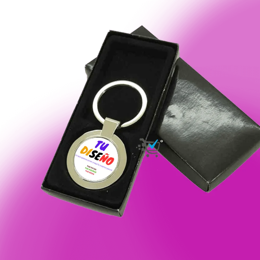 Llaveros metálicos Redondo personalizados 3x2