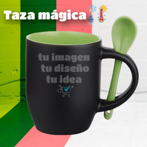 Taza Mágica con Cuchara y fondo de color verde claro | Costa Rica (copia)