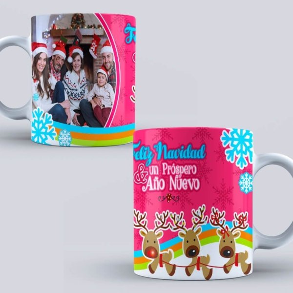 Tazas navideñas en oferta 3x2 | Diseño con foto Personalizada de Renos