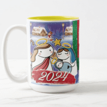 Tazas Calendario 2024 Diseños Flork Navideños - Nacimiento